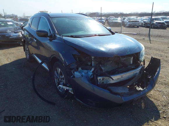 2016 Nissan Murano SL z VIN 5N1AZ2MH6GN143047, wystawiony jako IAAI lot #41920270 z przebiegiem 158 518 mil mil oraz . Historia ofert i sprzedaży dostępna na DreamBid. Obrazek 1.