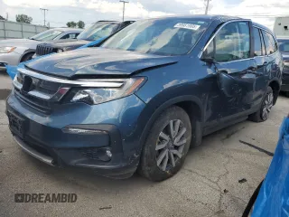 2021 Honda Pilot EX-L z VIN 5FNYF6H51MB058081, wystawiony jako Copart lot #59951905 z przebiegiem Nie podano mil oraz Szkoda całkowita • Salvage title. Historia ofert i sprzedaży dostępna na DreamBid. Obrazek 1.