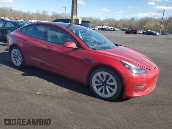 2022 Tesla Model 3 with VIN 5YJ3E1EA3NF288370, listed as a Copart auction lot 51847065 with 72,458 mi miles and Non Repairable. Bid and sale history available at carsss.com. Image 4.
