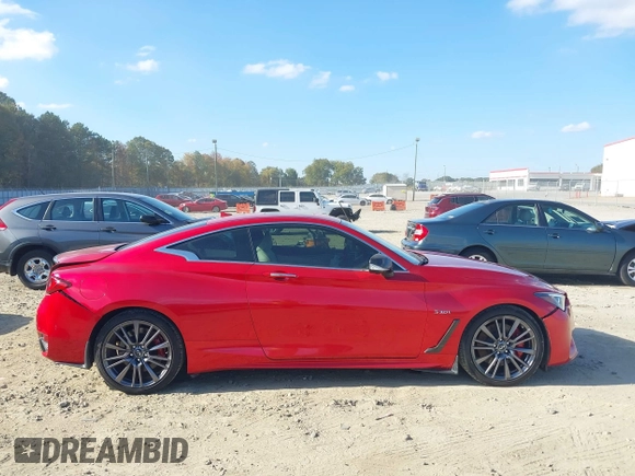 2017 Infiniti Q60 Red Sport 400 with VIN JN1FV7EK0HM610664, listed as a IAAI auction lot 40728910 with 89,817 mi miles and . Bid and sale history available at carsss.com. Image 13.