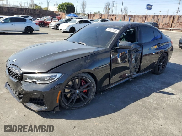 2021 BMW 3 Series M340i with VIN 3MW5U7J08M8C10288, listed as a Copart auction lot 47652205 with 39,866 mi miles and Salvage Title. Bid and sale history available at carsss.com. Image 1.