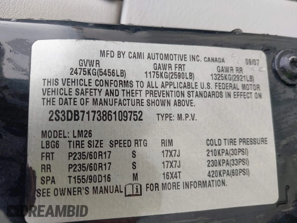 2008 Suzuki XL7 z VIN 2S3DB717386109752, wystawiony jako IAAI lot #41643550 z przebiegiem 216 041 mil mil oraz . Historia ofert i sprzedaży dostępna na DreamBid. Obrazek 9.