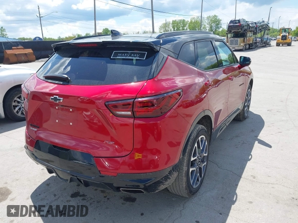 2023 Chevrolet Blazer RS with VIN 3GNKBERS9PS184482, listed as a IAAI auction lot 42246015 with 17,553 mi miles and . Bid and sale history available at DreamBid. Image 4.