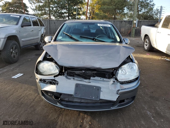 2007 Volkswagen Rabbit with VIN WVWDR91K27W087113, listed as a Copart auction lot 77580554 with 124,281 mi miles and Salvage Title. Bid and sale history available at carsss.com. Image 5.