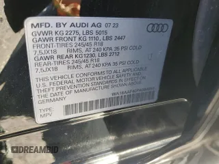 2023 Audi A4 allroad Premium Plus with VIN WA18AAF46PA084954, listed as a Copart auction lot 80566474 with 14,879 mi miles and Salvage Title. Bid and sale history available at carsss.com. Image 12.