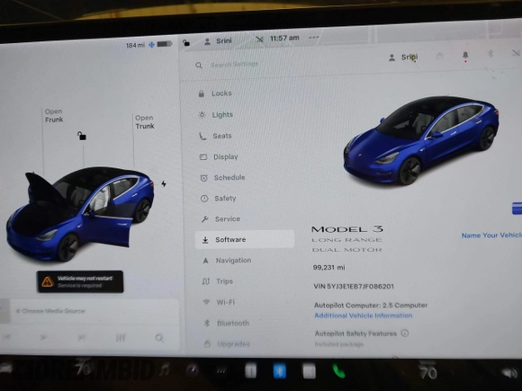 2018 Tesla Model 3 Long Range Battery with VIN 5YJ3E1EB7JF086201, listed as a IAAI auction lot 41965193 with 99,231 mi miles and . Bid and sale history available at DreamBid. Image 7.