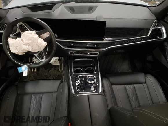 2024 BMW X7 xDrive40i with VIN 5UX23EM04R9V15436, listed as a Copart auction lot 46265095 with 5,504 mi miles and Salvage Title. Bid and sale history available at carsss.com. Image 8.