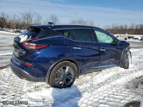 2023 Nissan Murano Platinum with VIN 5N1AZ2DSXPC109457, listed as a Copart auction lot 89325045 with 7,685 mi miles and Salvage Title. Bid and sale history available at carsss.com. Image 3.