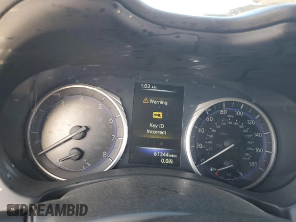 2017 Infiniti Q50 2.0t with VIN JN1CV7AR5HM681574, listed as a Copart auction lot 50114215 with 61,344 mi miles and Salvage Title. Bid and sale history available at carsss.com. Image 9.