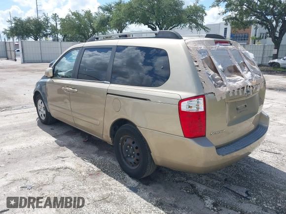 2006 Kia Sedona LX with VIN KNDMB233766055029, listed as a IAAI auction lot 39969975 with 189,090 mi miles. Bid and sale history available at carsss.com. Image 3.