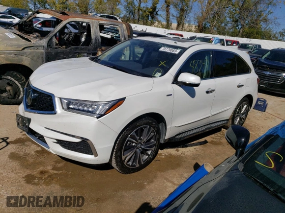 2020 Acura MDX Sport Hybrid w/Technology Pkg with VIN 5J8YD7H59LL001135, listed as a Copart auction lot 70779083 with 48,347 mi miles and Salvage Title. Bid and sale history available at carsss.com. Image 1.