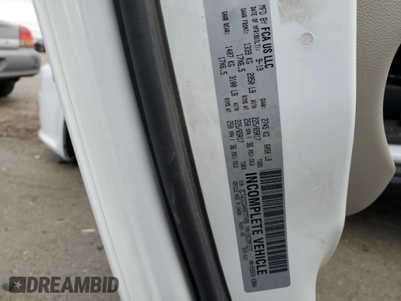 2019 Dodge Grand Caravan SXT with VIN 2C7WDGCG4KR777499, listed as a Copart auction lot 76657144 with 25,541 mi miles and Salvage Title. Bid and sale history available at DreamBid. Image 13.