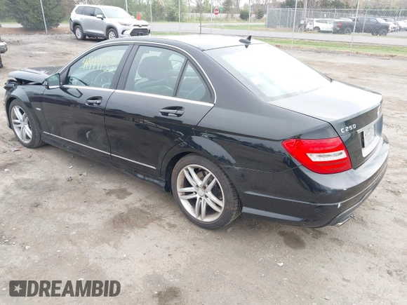 2012 Mercedes-Benz C-Class C 250 Sport with VIN WDDGF4HB6CA629552, listed as a IAAI auction lot 41949153 with 131,262 mi miles. Bid and sale history available at carsss.com. Image 3.