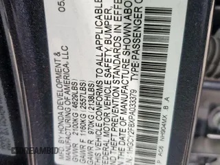 2023 Honda Accord Touring z VIN 1HGCY2F8XPA033379, wystawiony jako Copart lot #60023835 z przebiegiem 20 195 mil mil oraz Szkoda całkowita • Salvage title. Historia ofert i sprzedaży dostępna na DreamBid. Obrazek 12.
