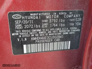 2012 Hyundai Elantra GLS with VIN KMHDH4AE3CU302841, listed as a Copart auction lot 49532255 with 127,808 mi miles and Salvage Title. Bid and sale history available at carsss.com. Image 14.