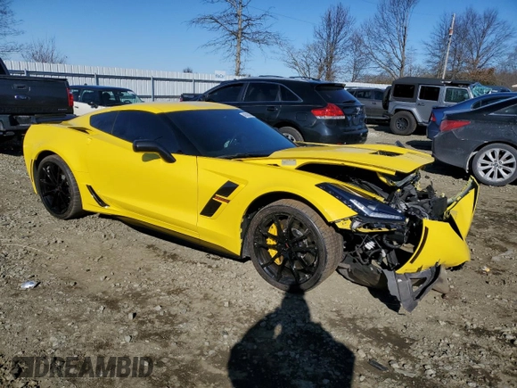 2017 Chevrolet Corvette Grand Sport 2LT with VIN 1G1YY2D71H5100758, listed as a Copart auction lot 46298855 with 25,501 mi miles and Salvage Title. Bid and sale history available at carsss.com. Image 4.