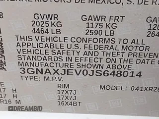 2018 Chevrolet Equinox LT z VIN 3GNAXJEV0JS648014, wystawiony jako IAAI lot #42193818 z przebiegiem 96 146 mil mil oraz . Historia ofert i sprzedaży dostępna na DreamBid. Obrazek 9.