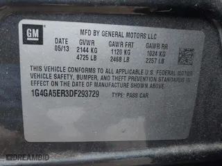2013 Buick LaCrosse with VIN 1G4GA5ER3DF293729, listed as a IAAI auction lot 41312795 with 159,669 mi miles. Bid and sale history available at carsss.com. Image 9.
