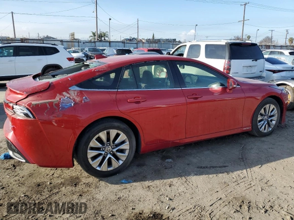 2021 Toyota Mirai XLE with VIN JTDAAAAA2MA003464, listed as a Copart auction lot 72655634 with 23,289 mi miles and Salvage title. Bid and sale history available at DreamBid. Image 3.