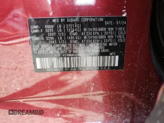 2024 Subaru Ascent Onyx with VIN 4S4WMAHD6R3449010, listed as a Copart auction lot 53148165 with Not provided miles and Salvage title. Bid and sale history available at DreamBid. Image 13.