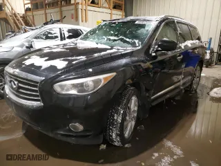 2013 Infiniti JX35 with VIN 5N1AL0MM2DC332028, listed as a Copart auction lot 38962534 with 206,450 mi miles and Salvage Title. Bid and sale history available at carsss.com. Image 1.