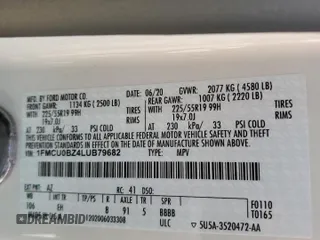 2020 Ford Escape SE Sport Hybrid with VIN 1FMCU0BZ4LUB79682, listed as a Copart auction lot 49101175 with 32,429 mi miles and Salvage Title. Bid and sale history available at carsss.com. Image 15.