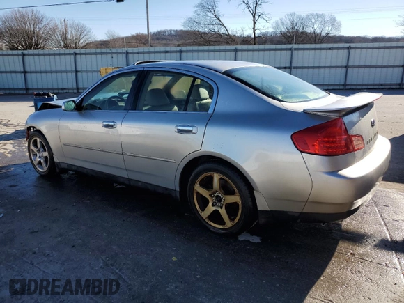 2004 Infiniti G35 w/Leather with VIN JNKCV51E24M614955, listed as a Copart auction lot 46653685 with 187,864 mi miles and Salvage Title. Bid and sale history available at DreamBid. Image 2.