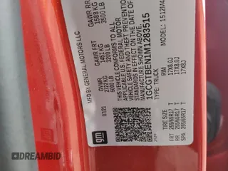 2021 Chevrolet Colorado 4WD Work Truck с VIN 1GCGTBEN1M1283515, выставлен на аукционе Copart как лот 56723975 с пробегом 16 098 миль миль и Списание • Salvage title. История ставок и продаж доступна на DreamBid. Изображение 12.