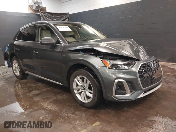 2022 Audi Q5 S line Premium with VIN WA1GAAFY8N2081365, listed as a IAAI auction lot 41630360 with 21,134 mi miles and . Bid and sale history available at DreamBid. Image 1.