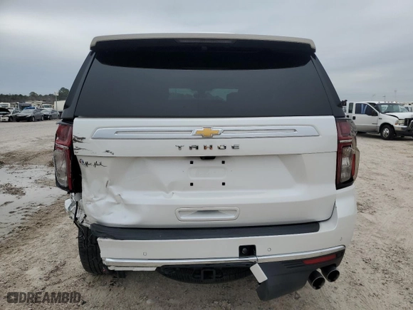 2021 Chevrolet Tahoe High Country with VIN 1GNSCTKL5MR154916, listed as a Copart auction lot 41438455 with 59,469 mi miles and Salvage Title. Bid and sale history available at carsss.com. Image 6.