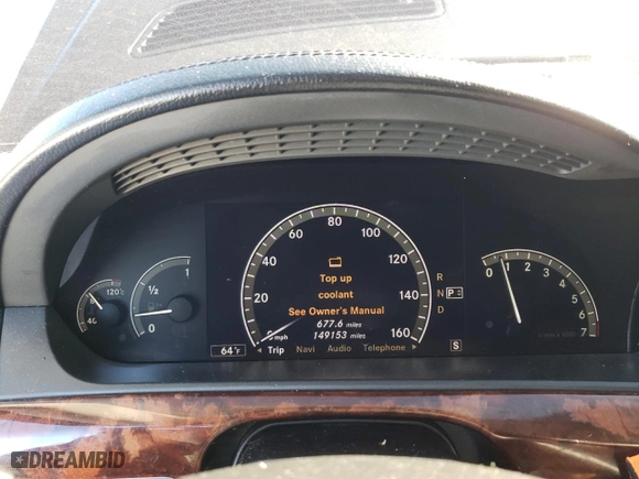2007 Mercedes-Benz S-Class 5.5L V8 with VIN WDDNG71X97A049701, listed as a Copart auction lot 49661005 with 149,153 mi miles and Clean Title. Bid and sale history available at carsss.com. Image 9.