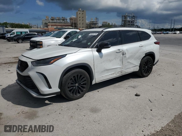 2023 Toyota Highlander L with VIN 5TDKDRAH0PS021783, listed as a Copart auction lot 58024745 with 61,752 mi miles and Salvage title. Bid and sale history available at DreamBid. Image 1.