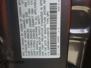 2018 Honda CR-V LX with VIN 2HKRW6H37JH206735, listed as a Copart auction lot 67135552 with 57,031 mi miles. Bid and sale history available at carsss.com. Image 10.