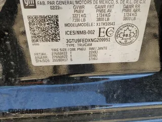 2022 GMC Sierra 1500 Denali with VIN 3GTU9FEDXNG209951, listed as a Copart auction lot 57488985 with 49,039 mi miles and Salvage title. Bid and sale history available at DreamBid. Image 12.