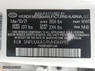 2021 Hyundai Elantra SEL with VIN 5NPLM4AG9MH044995, listed as a Copart auction lot 50338935 with 57,775 mi miles and Salvage Title. Bid and sale history available at carsss.com. Image 12.