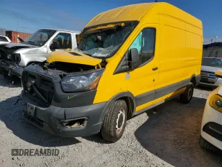 2021 Ford Transit Cargo with VIN 1FTBR1X8XMKA35445, listed as a Copart auction lot 46177815 with Not Provided miles and Salvage Title. Bid and sale history available at DreamBid. Image 1.