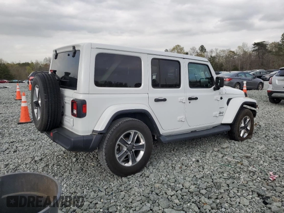 2019 Jeep Wrangler Unlimited Sahara with VIN 1C4HJXEG5KW602598, listed as a Copart auction lot 51666055 with 75,782 mi miles and Salvage Title. Bid and sale history available at carsss.com. Image 3.