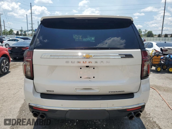 2023 Chevrolet Suburban Premier with VIN 1GNSCFKD7PR205475, listed as a Copart auction lot 60704235 with 32,208 mi miles and Clean title. Bid and sale history available at DreamBid. Image 6.