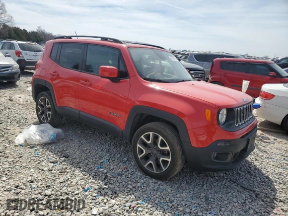 2017 Jeep Renegade Latitude with VIN ZACCJBBB6HPE38872, listed as a Copart auction lot 49325925 with 93,796 mi miles and Salvage Title. Bid and sale history available at carsss.com. Image 4.