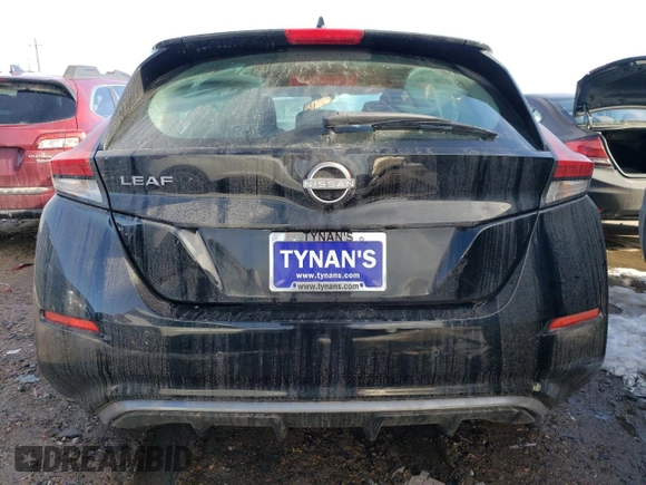 2025 Nissan LEAF S with VIN 1N4AZ1BV1SC550016, listed as a Copart auction lot 46543705 with 11 mi miles and Salvage Title. Bid and sale history available at carsss.com. Image 6.