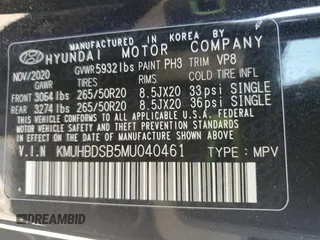 2021 Genesis GV80 with VIN KMUHBDSB5MU040461, listed as a Copart auction lot 59160715 with 62,296 mi miles and Salvage title. Bid and sale history available at DreamBid. Image 13.