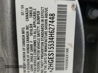 2004 Honda Civic LX with VIN 2HGES15534H627448, listed as a Copart auction lot 50652585 with 209,876 mi miles and Clean Title. Bid and sale history available at carsss.com. Image 13.