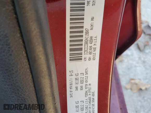 2016 Chrysler 200 C with VIN 1C3CCCCB8GN119807, listed as a Copart auction lot 87462224 with 59,319 mi miles and Salvage Title. Bid and sale history available at DreamBid. Image 13.