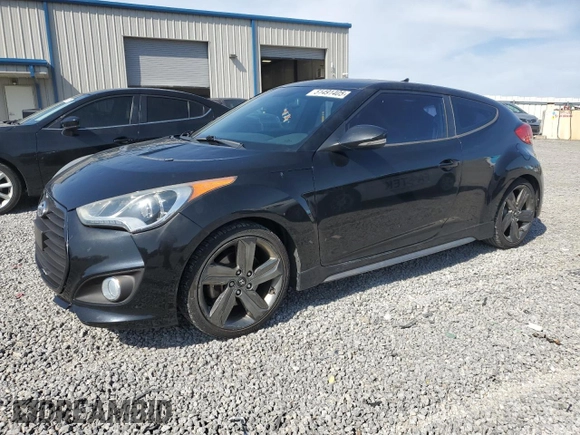 2015 Hyundai Veloster Turbo with VIN KMHTC6AE7FU221433, listed as a Copart auction lot 51491405 with 108,801 mi miles and Salvage Title. Bid and sale history available at carsss.com. Image 1.