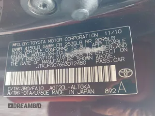 2011 Scion tC z VIN JTKJF5C76B3012480, wystawiony jako IAAI lot #42063298 z przebiegiem 177 933 mil mil oraz . Historia ofert i sprzedaży dostępna na DreamBid. Obrazek 9.
