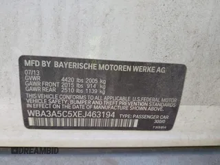 2014 BMW 3 Series 328i с VIN WBA3A5C5XEJ463194, выставлен на аукционе IAAI как лот 42528513 с пробегом 179 909 миль миль и . История ставок и продаж доступна на DreamBid. Изображение 9.