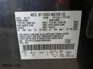 2015 Ford Edge SE with VIN 2FMTK3G96FBB55961, listed as a Copart auction lot 50968065 with 89,643 mi miles and Salvage Title. Bid and sale history available at carsss.com. Image 13.