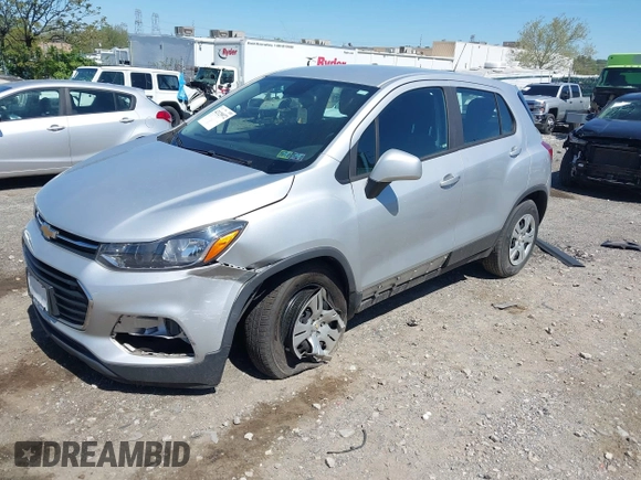 2018 Chevrolet Trax LS with VIN 3GNCJKSB1JL420107, listed as a IAAI auction lot 42129972 with 595,541 mi miles. Bid and sale history available at carsss.com. Image 2.