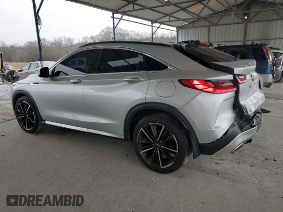 2022 Infiniti QX55 Sensory with VIN 3PCAJ5L38NF104121, listed as a Copart auction lot 86705454 with 53,042 mi miles and Salvage title. Bid and sale history available at DreamBid. Image 2.