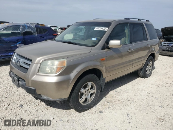 2006 Honda Pilot EX with VIN 5FNYF28406B007416, listed as a Copart auction lot 48826825 with 212,708 mi miles and Salvage Title. Bid and sale history available at DreamBid. Image 1.